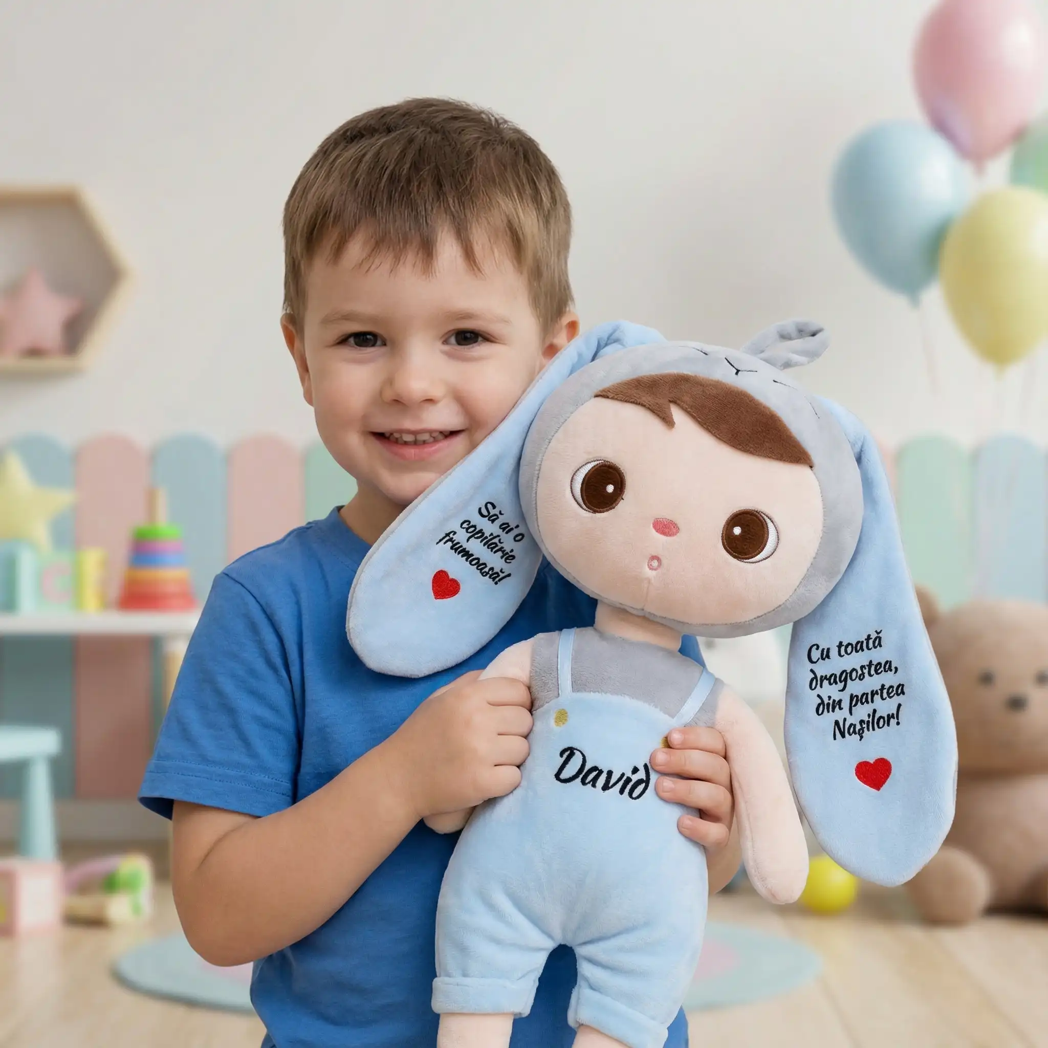 Papusa Personalizata Iepuras albastru1 Papusa Personalizata Iepuras albastru