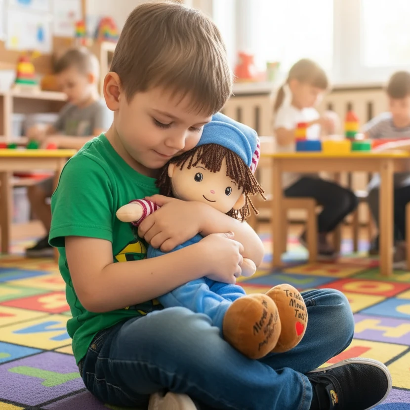 Papusa Personalizata Baietel cu Salopeta Papusa Personalizata Baietel cu Salopeta