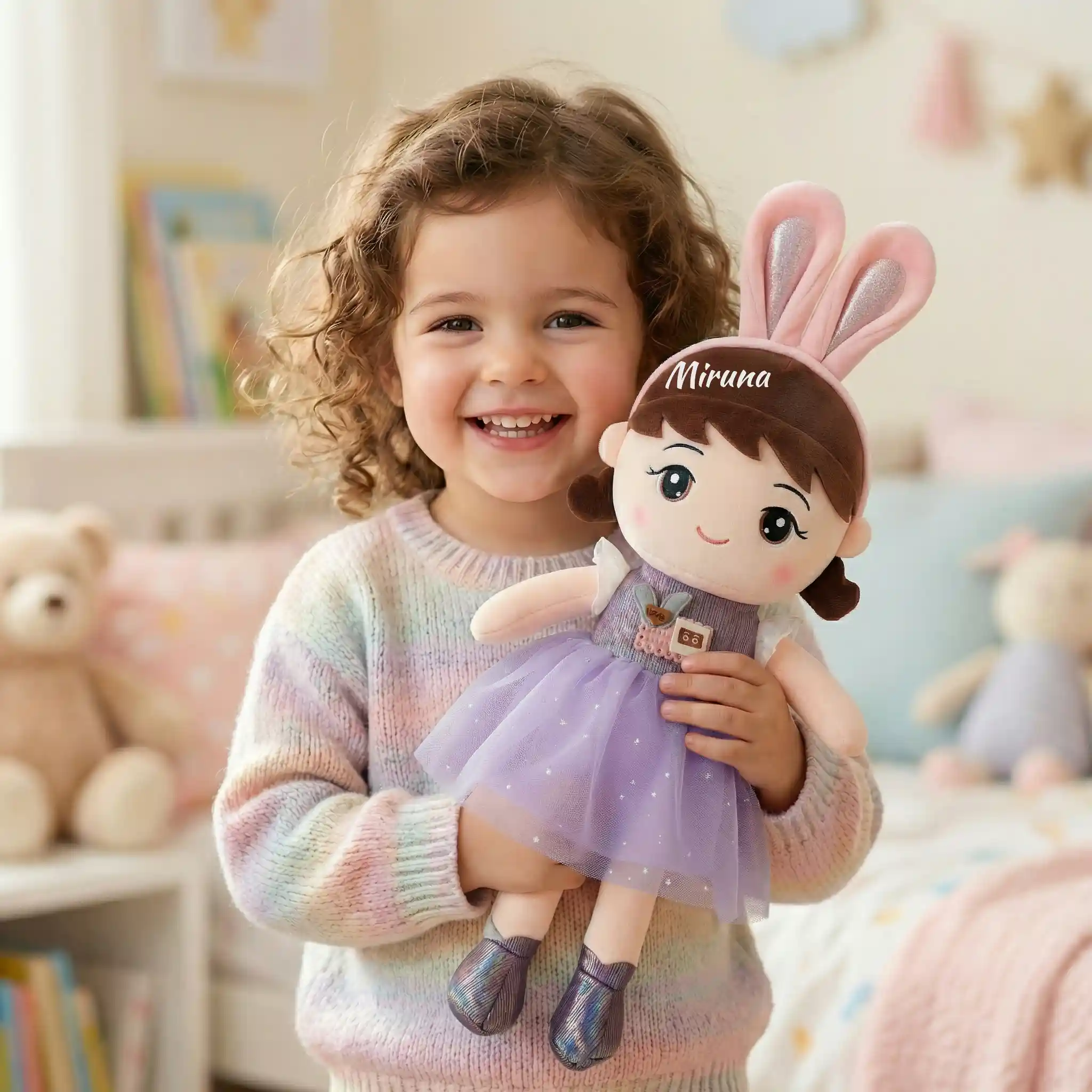 Papusa Personalizata Balerina Iepuras Mov Papusa Personalizata Balerina Iepuras
