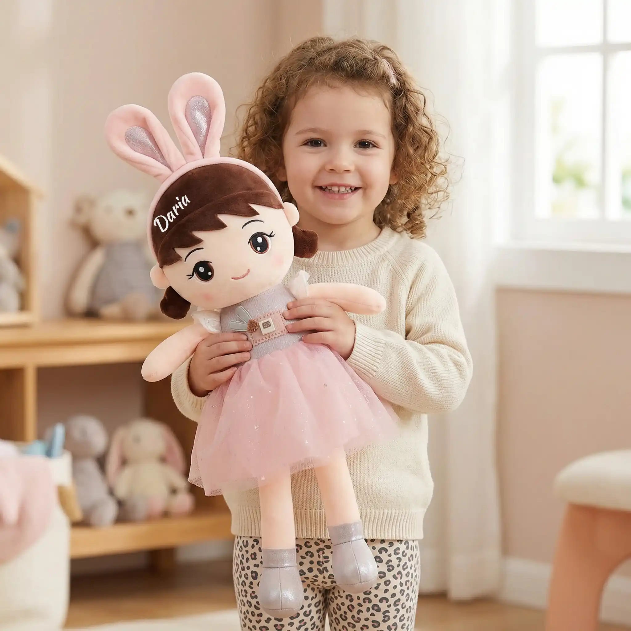 Papusa Personalizata Balerina Iepuras Roz Papusa Personalizata Balerina Iepuras