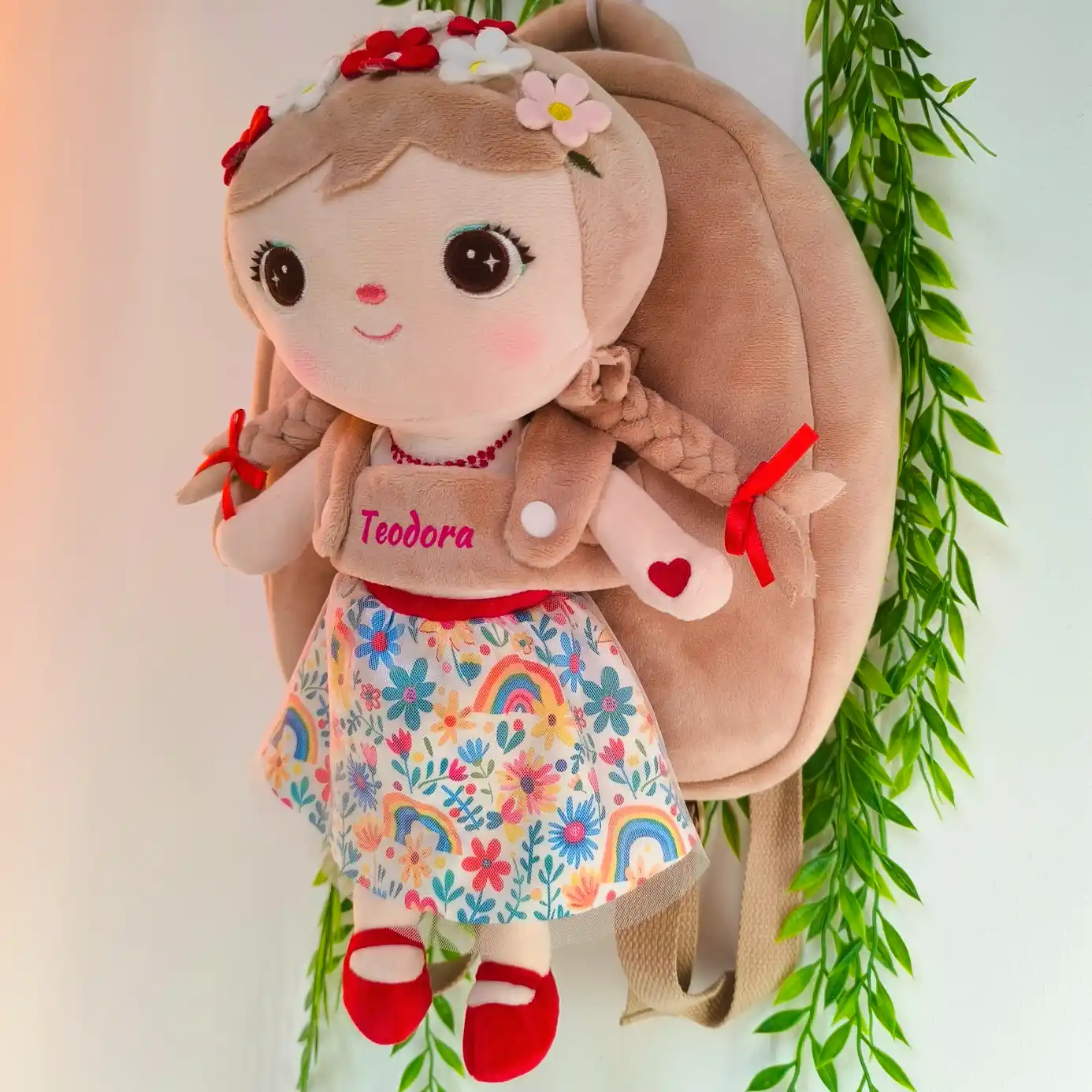 Ghiozdan Personalizat Floricica Veselă (3) Ghiozdan Personalizatbr Floricica Veselă(2 în 1)