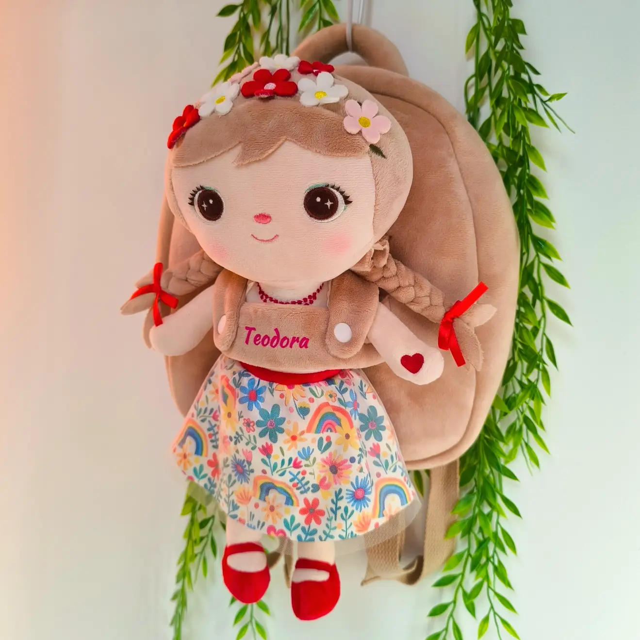 Ghiozdan Personalizat Floricica Veselă (5) Ghiozdan Personalizatbr Floricica Veselă(2 în 1)