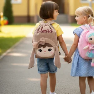 Săculeț personalizat Iepuriță Maro cu numele copilului