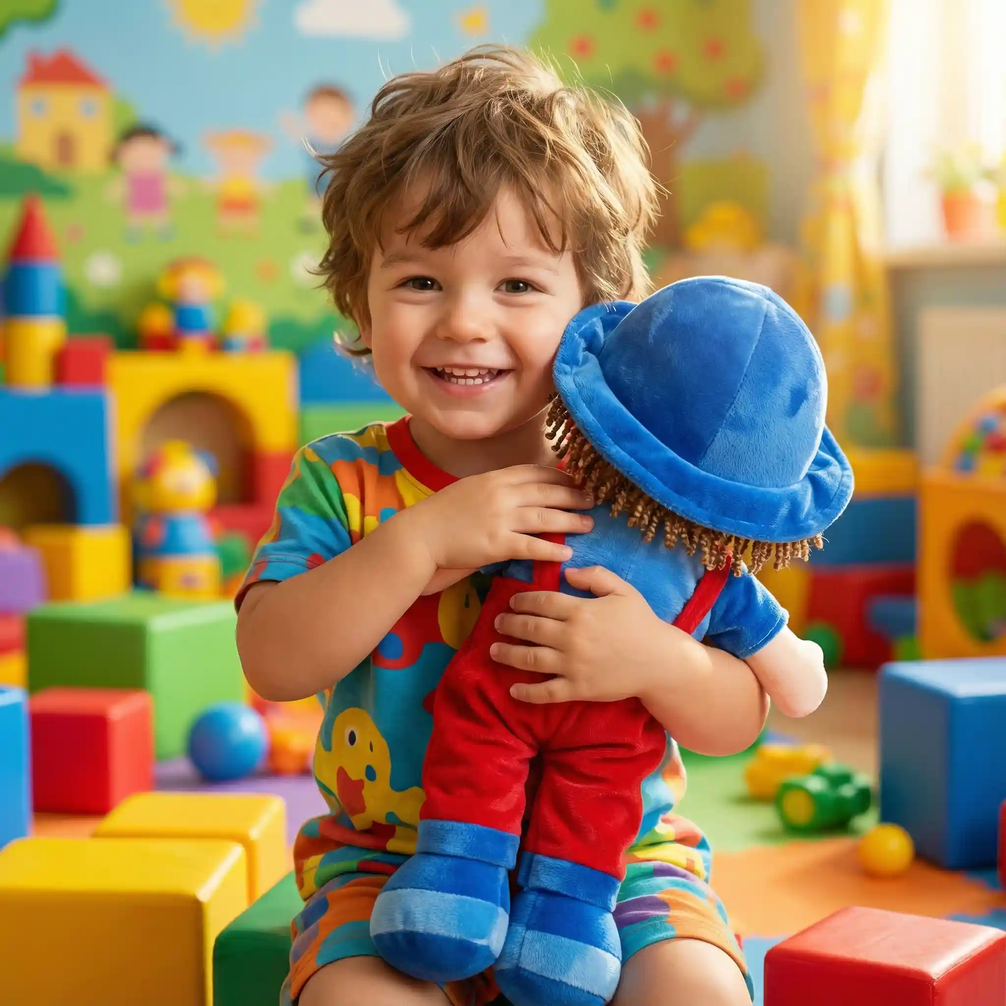 Papusa Personalizata Baietel cu Palarie Albastra Papusa Personalizata Baietel cu Palarie Albastra