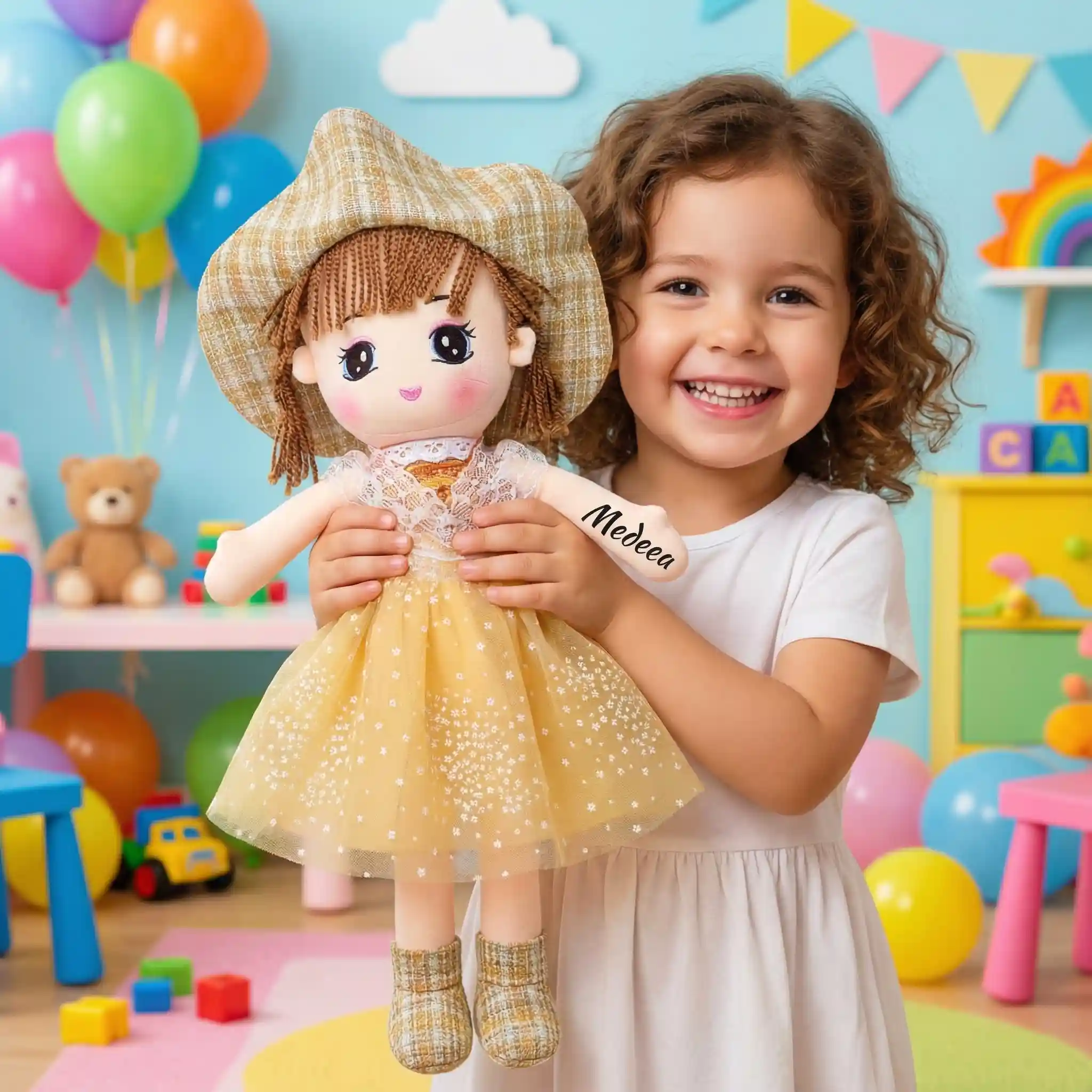 Papusa Personalizata Cocheta cu Palarie Bej Papusa Personalizata Cocheta cu Palarie Bej