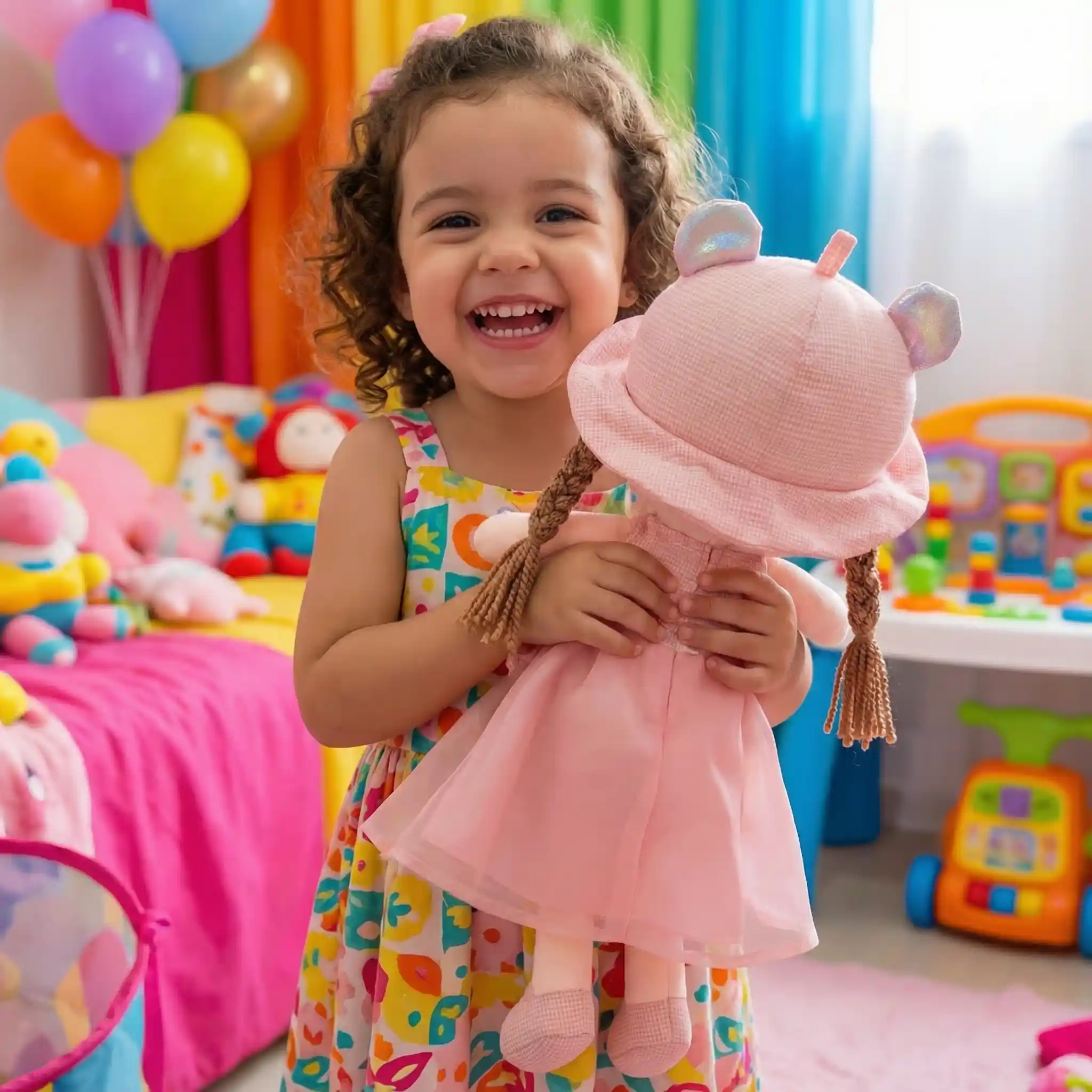 Papusa Personalizata Printesa cu Palarie Roz1 Papusa Personalizata Printesa cu Palarie Roz