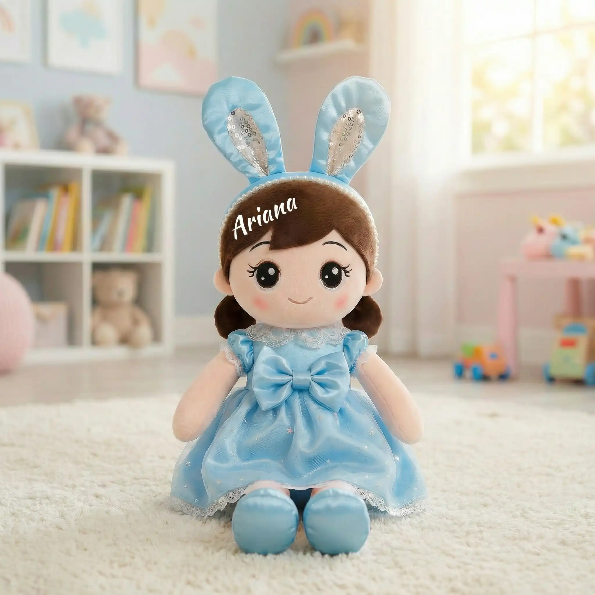 Papusa Personalizata Miss Bunny Chic Albastra11 Papusa Personalizata Miss Bunny Chic