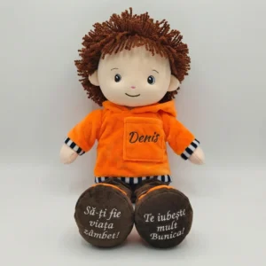 Papusa Personalizata Baietel Portocaliu2 Papusa Personalizata Baietel Portocaliu