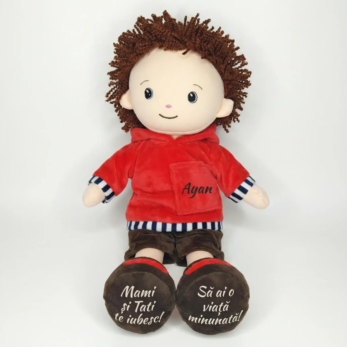 Papusa Personalizata Baietel Rosu Papusa Personalizata Baietel Rosu