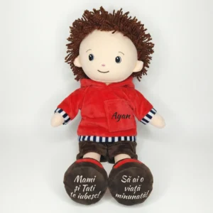 Papusa Personalizata Baietel Rosu Papusa Personalizata Baietel Rosu