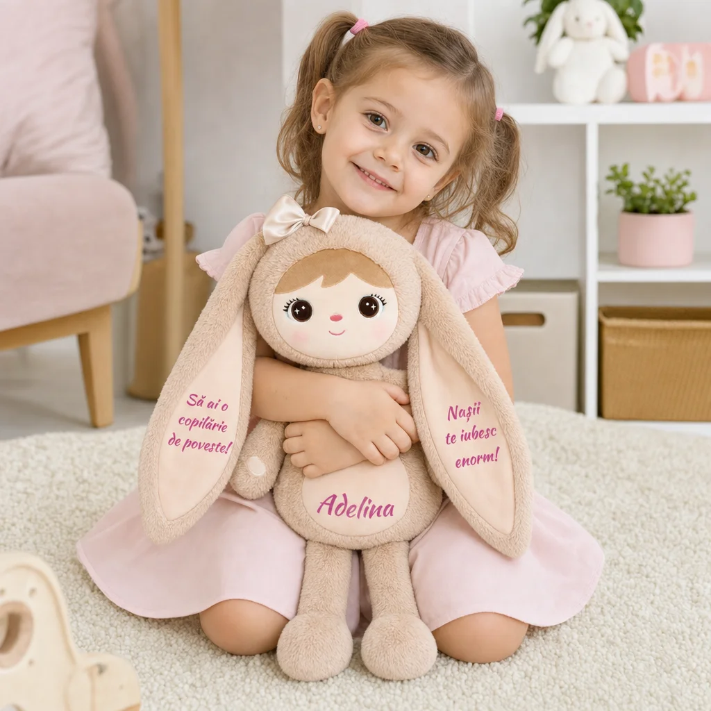 Papusa Personalizata iepurita cu Blanita Be (7) Papusa Personalizata iepurita cu Blanita Bej