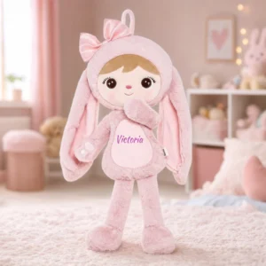 Papusa Personalizata iepurita cu Blanita Roz (7) Papusa Personalizata iepurita cu Blanita Roz