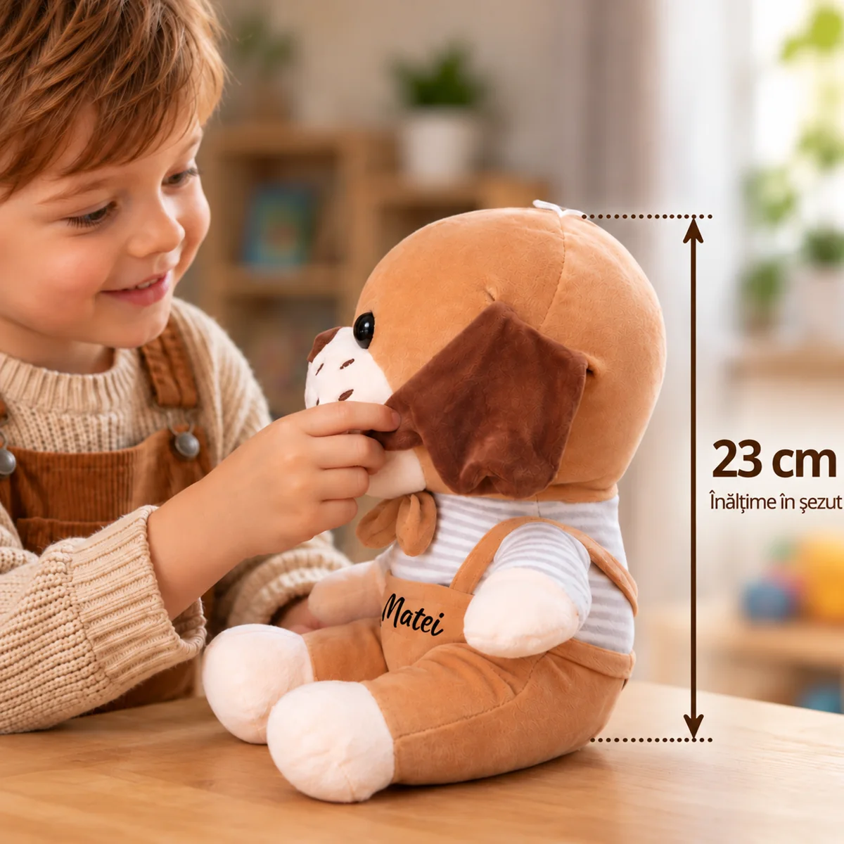 Cățelușul Morocănos – sezut 23 cm Dimensiune Cățelușul Morocănos: 23 cm înălțime în șezut
