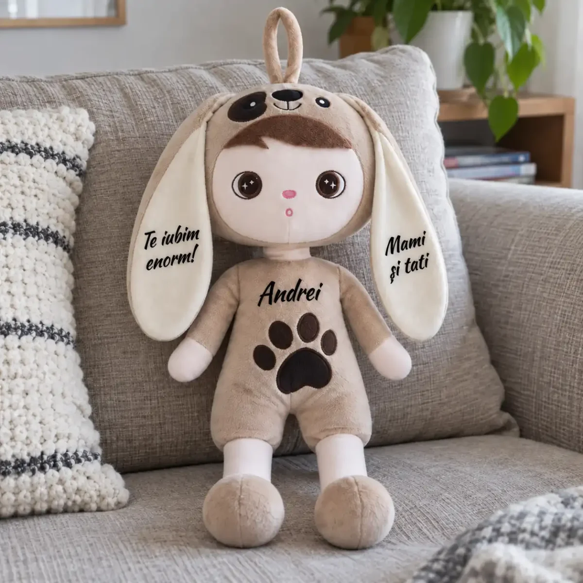 Păpușă Personalizată Cățelușul Fericit (3) Păpușă Personalizată Cățelușul Fericit – 35 cm