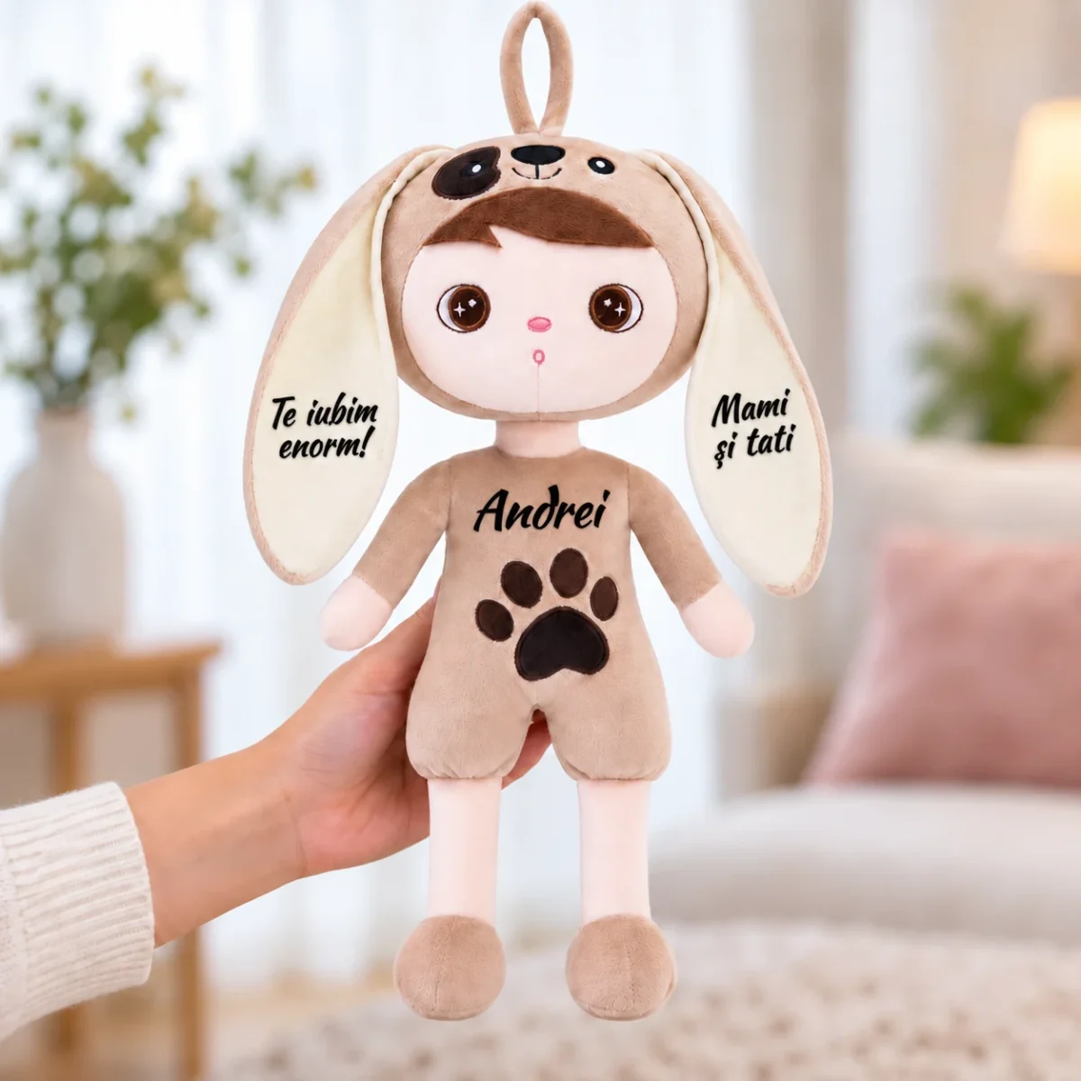 Păpușă Personalizată Cățelușul Fericit (6) Păpușă Personalizată Cățelușul Fericit – 35 cm