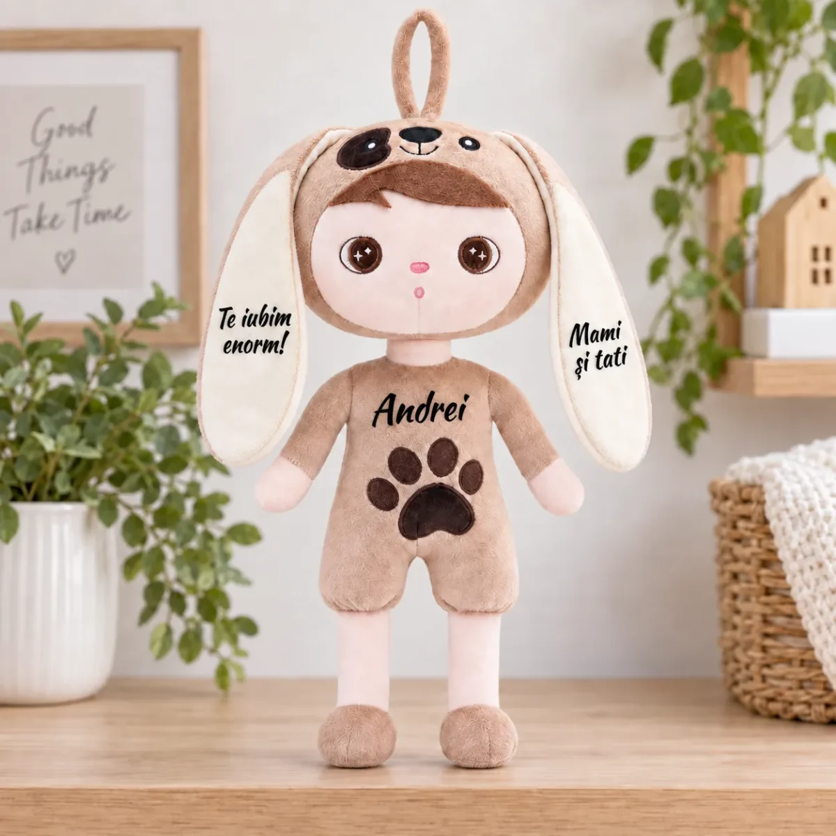 Păpușă Personalizată Cățelușul Fericit (8) Păpușă Personalizată Cățelușul Fericit – 35 cm