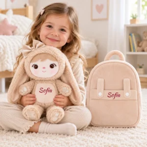 Rucsăcel Personalizat Iepurița Norișor(2 în 1) – Bej (2) Rucsăcel Personalizat Iepurița Norișor(2 în 1) – Bej