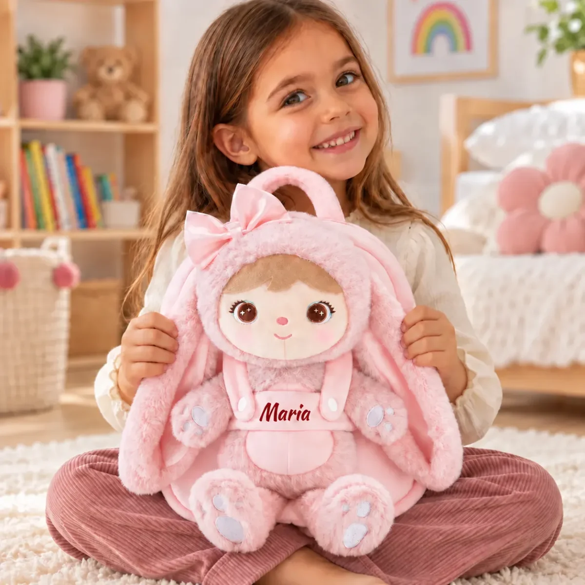 Rucsăcel Personalizat Iepurița Norișor(2 în 1) – Roz (2) Rucsăcel Personalizat Iepurița Norișor(2 în 1) – Roz